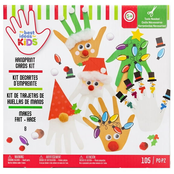Colorbok Kids Christmas Holiday Card Kit-Hand Print