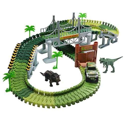 Dinosaur Game with Tracks and Car Inc 5x Dinosaurs Battery Car Trees and Track