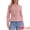 Dusty Pink, variant on Women's Peplum Hem Button Down Collarless Jean Jacket M Blue