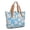 Daisy Pioneer Flower Blue Pattern, variant on Daisy Pioneer Flower and Rainbow Large Tote Bag for Women, Polyester Roomy Beach Bag with Pockets and Zipper, Lightweight Gifts Ideas for Christmas Birthday
