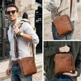 thumbnail image 6 of Contact's Genuine Leather Men's Messenger Bag Vintage Shoulder Bags for 7.9" Ipad Mini High Quality Male Crossbody Bag (Brown), 6 of 7