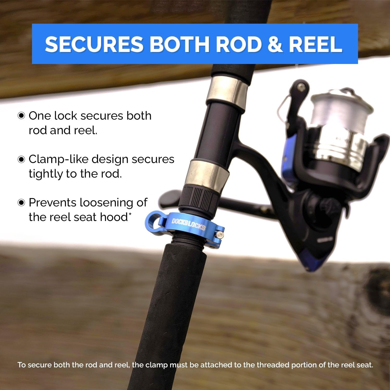 DocksLocks Fishing Rod & Reel Lock - Large (23m to 28mm Rod Diameter)