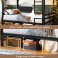 thumbnail image 6 of UHOMEPRO Twin Over Twin Bunk Bed, Convertible into 2 Separate Beds, Sturdy Metal Bunk Bed Frame with Anti-Slip Ladder, Safety Guardrails & Large Under-Bed Storage, Black, 6 of 11