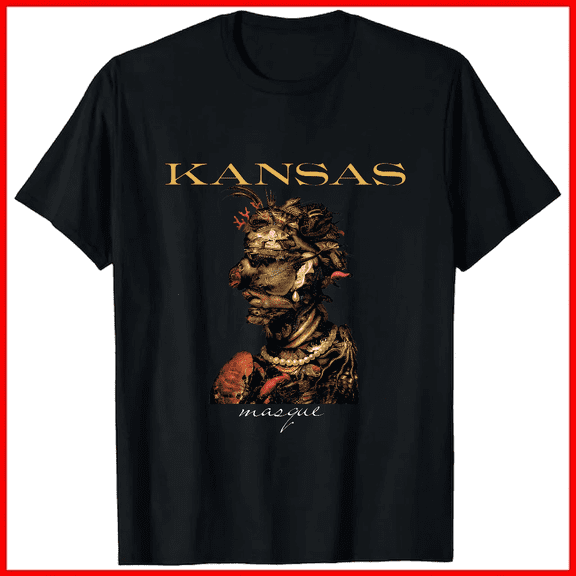 Kansas Masque Album Cover Retro 70s Progressive Rock Unisex T-shirt V18935, up to size 5XL