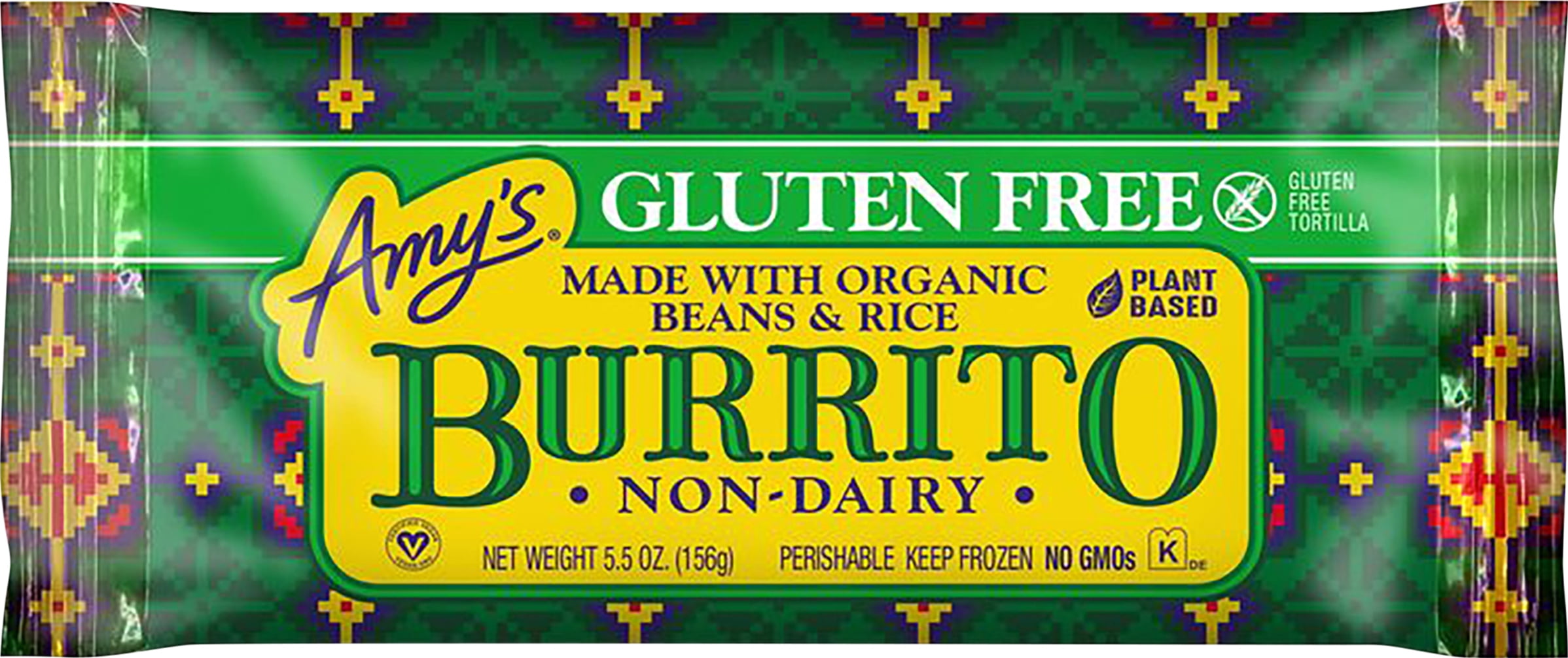 Amy's Gluten Free Bean & Rice Burrito, 5.5oz Pouch (Frozen)