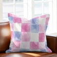 thumbnail image 2 of Abstract Plaid Spring Throw Pillow Cover Pink Blue Purple Colorful Tartan Cotton Linen Cushion Cover Throw Pillow Case with Invisible Zipper for Couch Sofa Bed Chair Car 16x16 Inch, 2 of 9