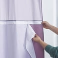 thumbnail image 3 of WPM No Hooks Required Mauve Shower Curtain with Snap-in Liner Waffle Weave Design, Hotel Grade Style Waterproof & Washable, Mesh top Window Easy Snaphook Mauve Bathroom 72 inch wide x 74 inch long, 3 of 5