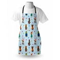thumbnail image 3 of Nursery Apron Collection of Animals with Winter Clothing Hats Hot Coffee on a Dotted Background, Unisex Kitchen Bib Apron with Adjustable Neck for Cooking Baking Gardening, Multicolor, by Ambesonne, 3 of 3