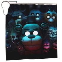 Saiise Five Nights At Freddy'S Print Shower Curtain for Bathroom,Shower Curtain Set with Hooks for Home, Bathroom Decor Waterproof Fabric,72x72