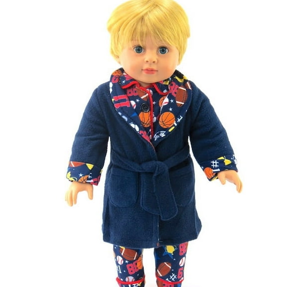 Navy Blue Sports Robe For 18 Inch Dolls | American Fashion World