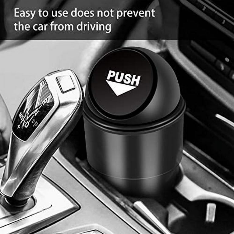 ZKFAR 1 PC Car Trash Can with Lid, Car Trash Can Cup Holder, Press to Open  Design Trash Bin, Waterproof Portable Automotive Garbage Can, Universal for