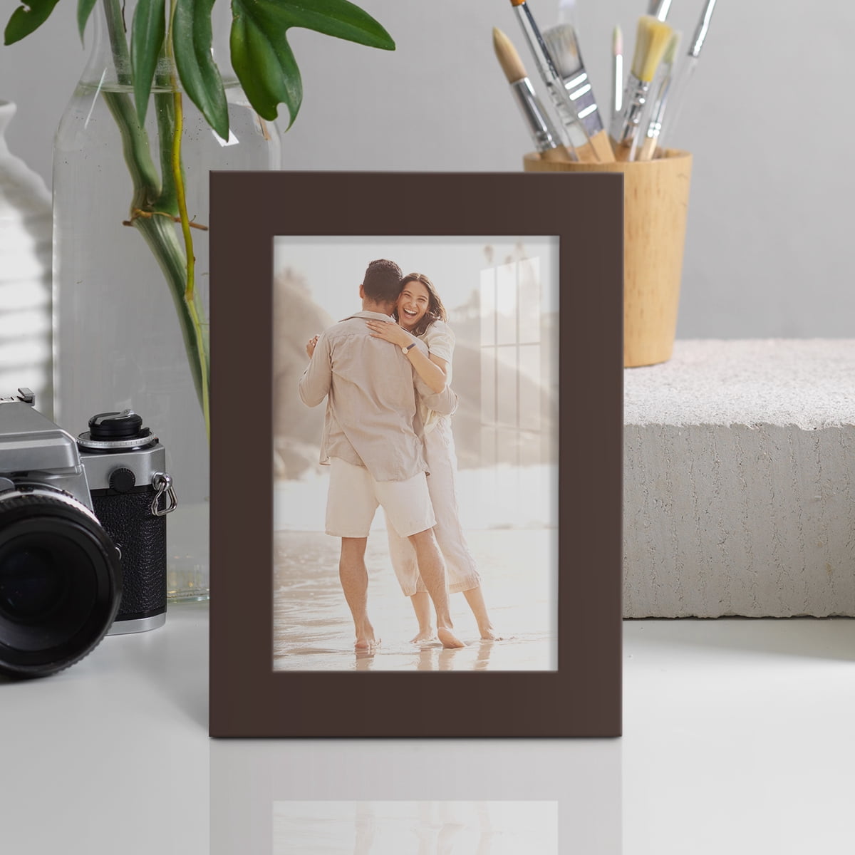 Modern Real Wood 5x7 inch Picture Frame in Brown