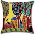 thumbnail image 4 of Fundas De Cojines Con Estampado De Árboles Decorativos, 45x45 Cm, ​​Juego De 4, Regalo Con Patrón De Colores, 4 of 5