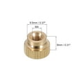 thumbnail image 2 of Knurled Thumb Nuts, 10 Pack M4 x D9.5mm x H8mm Brass Blind Hole Knurled Thumb Nuts, 2 of 5