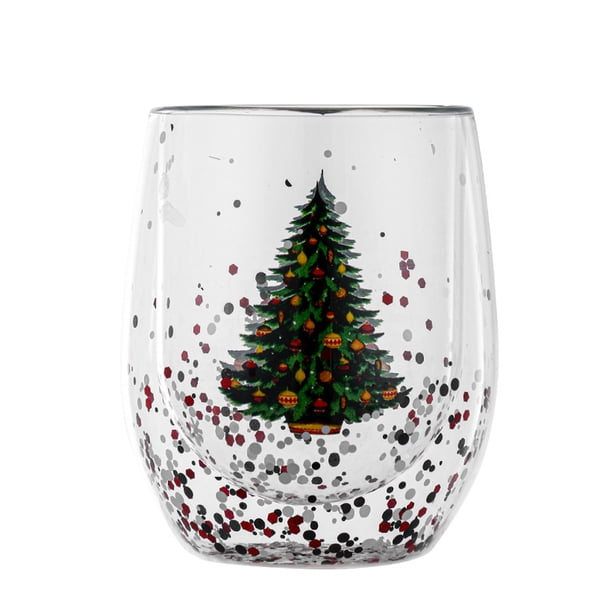 Tazas lindas para té, café, leche, taza de vidrio de doble pared, regalos de Navidad
