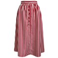 thumbnail image 6 of DHFJKG Womens Stripe Skirt Retro A Line Mid-Calf Comfortable High Waisted Flared Hem Skirts Carnival Versatile Skirt, 6 of 6