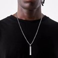 thumbnail image 2 of Collar con colgante de barra rectangular para hombre, caja de acero inoxidable, colgante de cadena, collar para hombre, joyería, 2 of 5