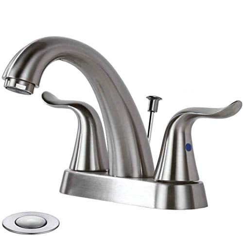 Details about   WOWOW Bathroom Faucet 2 Handle 4 Inch Centerset Bathroom Sink Faucet Lead-fr... 