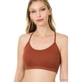 thumbnail image 1 of TheLovely Women & Plus Seamless Bralette Cross-Back Padded Sports Bras with Adjustable Strap, 1 of 4