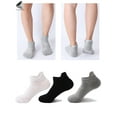 thumbnail image 7 of PULLIMORE 3 Pairs Mens Ankle Sports Socks Breathable Cotton Cushion Low Cut Sock for Athletic Running (Gray), 7 of 7