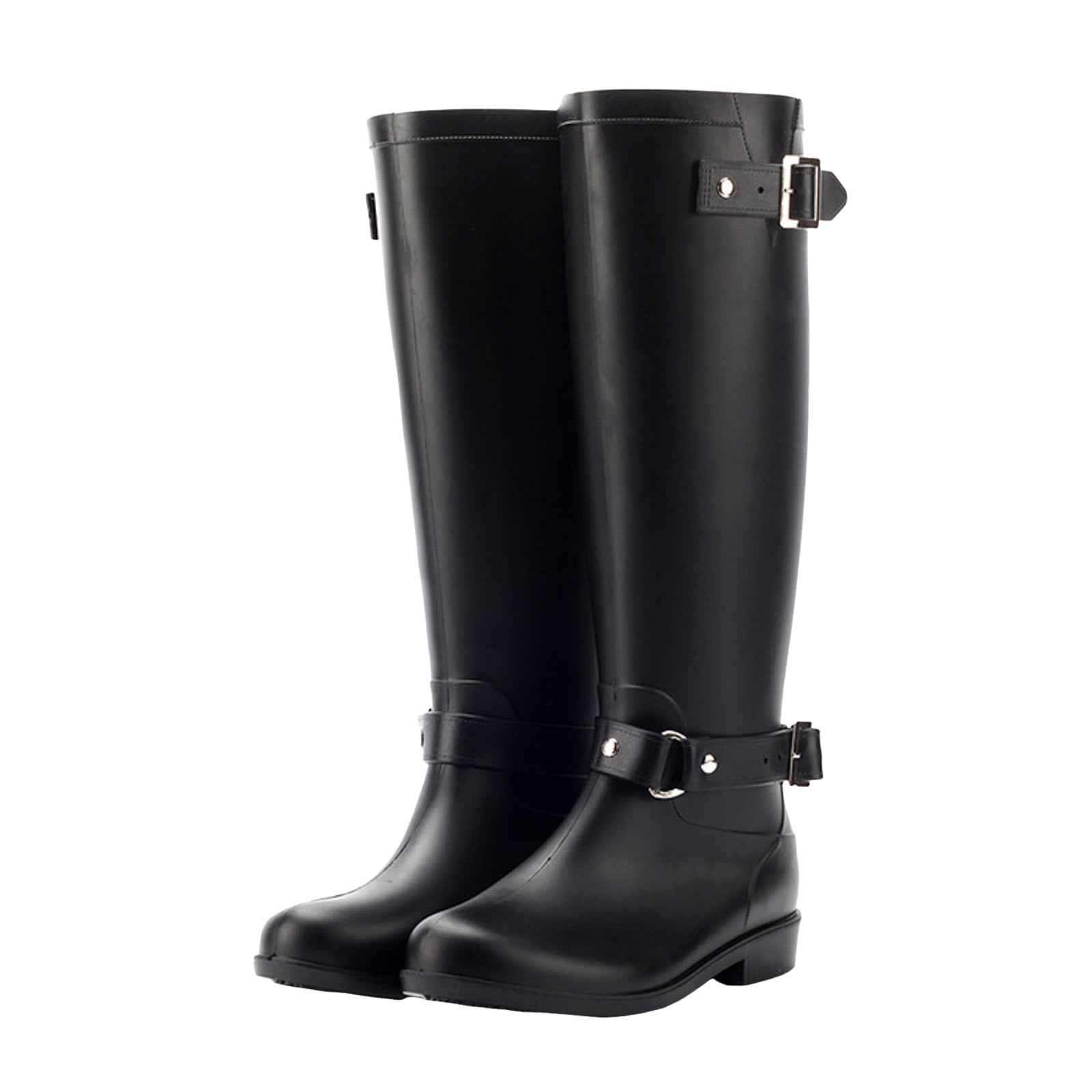 IUJSOY Womens Rain Boots Knee-high Waterproof Narrow Calf Rubber Tall Fishing Boots for Garden