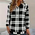 thumbnail image 2 of Checkered Hoodies Pullover Sweater Blouses for Womens Velvet Thermal Hooded Tops Long Sleeve Pullover Plaid Printed Blouse Fall Outfits 2025 Loose Fit, 2 of 3