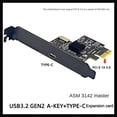 thumbnail image 2 of PCI-E 1X to Type-E + Type-C Expansion Card USB3.2 GEN2 10Gbps ASM3142 Chip PCI-E to USB-C Adapter for Desktop, 2 of 7