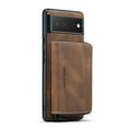 thumbnail image 6 of SaniMore Case for Google Pixel 7A 6.1", PU Leather Case Detachable Magnetic Zipper Wallet Card Slots Kickstand Wireless Charging Anti-drop Shockproof 360°Protection Case, Brown, 6 of 11
