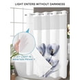 thumbnail image 4 of No Hook Cloth Fabric Shower Curtain with Snap in Liner, Light Grey Tulip Waterproof Shower Curtains Set with See Through Top Window, Rustic Elegant Floral Botanical Bath Curtains Shower 72"x84", 4 of 6