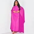 thumbnail image 6 of sunsanly Spring Summer Maxi Dress Loose Full Bat Sleeves Long Robe Floor Length Round Neck Solid Color Middle East Traditional Clothes Women Dress Robe, 6 of 8