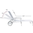 thumbnail image 2 of Durable Cast Aluminum Chaise Lounge Chair With Wheels, Adjustable 3-Position Backrest Ideal For Patio Relaxation, 2 of 7