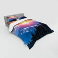 thumbnail image 2 of Ambesonne Forest Bedding Set 4 Pcs, Sunset in Mountains, Queen, Orange Blue, 2 of 2