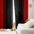 thumbnail image 3 of Abstract Ombre Curtains 84 inches Length for Living Room,Red and Black Light Filtering Window Curtain Rod Pocket Gradient Vintage Window Drapes for Bedroom Red Curtains,2 Panels,52 inches Wide, 3 of 7