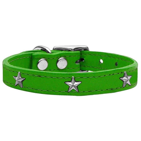 Mirage Pet Products Leather Star Dog Collar, Emerald Green, XL/XXL
