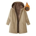 thumbnail image 4 of Turilly Women's Winter Loose And Warm Coats Long-Sleeved Hooded Thickened And Fleece Lambskin Jacket Top, 4 of 6