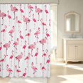 thumbnail image 2 of Erosebridal Cute Flamingo Animals Shower Curtain 72Wx78L,Graceful Tropical Bath Curtain,White Black, 2 of 5