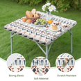 thumbnail image 4 of Elastic Bohemian Print Tablecloth, 34x34 Inch Square Cover for Decorating Patio Tables, Kitchen Nooks, and Dining Areas, 4 of 6