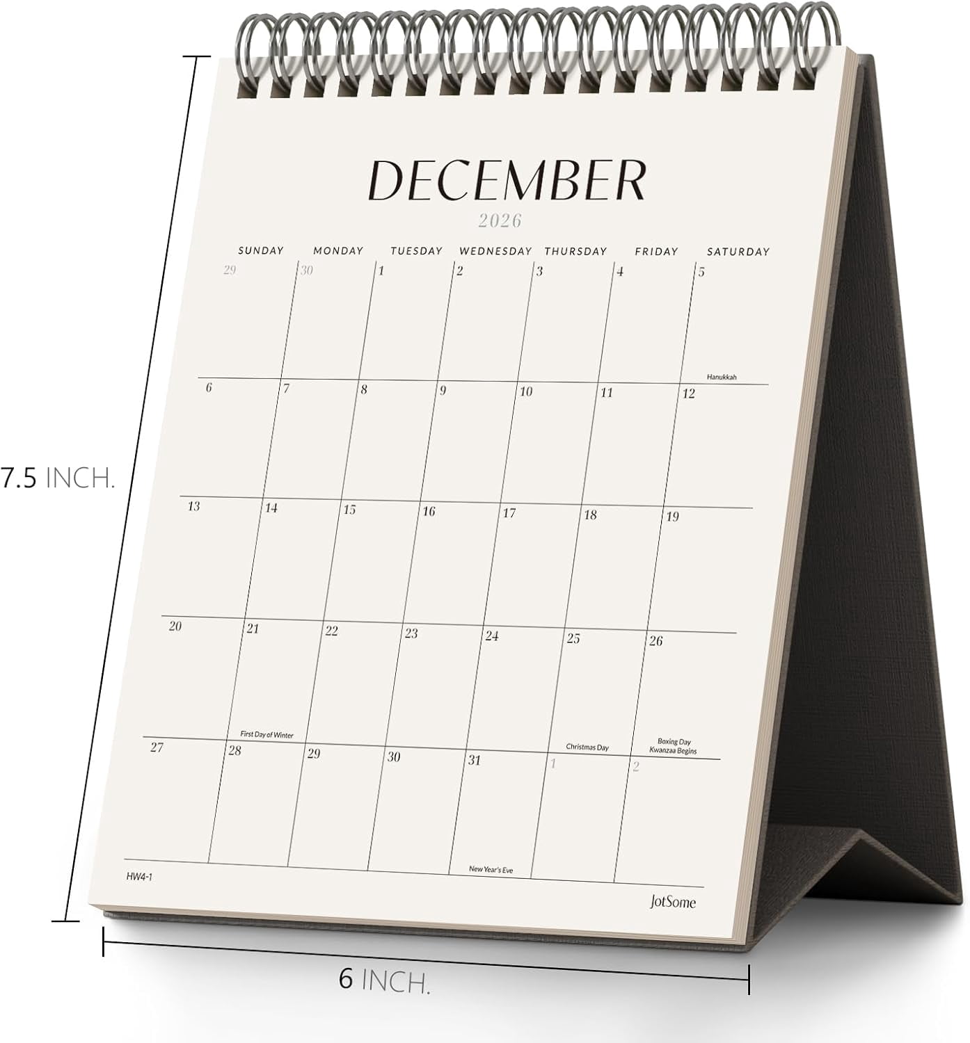 Desk Calendar 2026-2027, Small Standing Flip Desktop From Now to June 2027 for Home and Office, Easy Organizing (Black, Small)