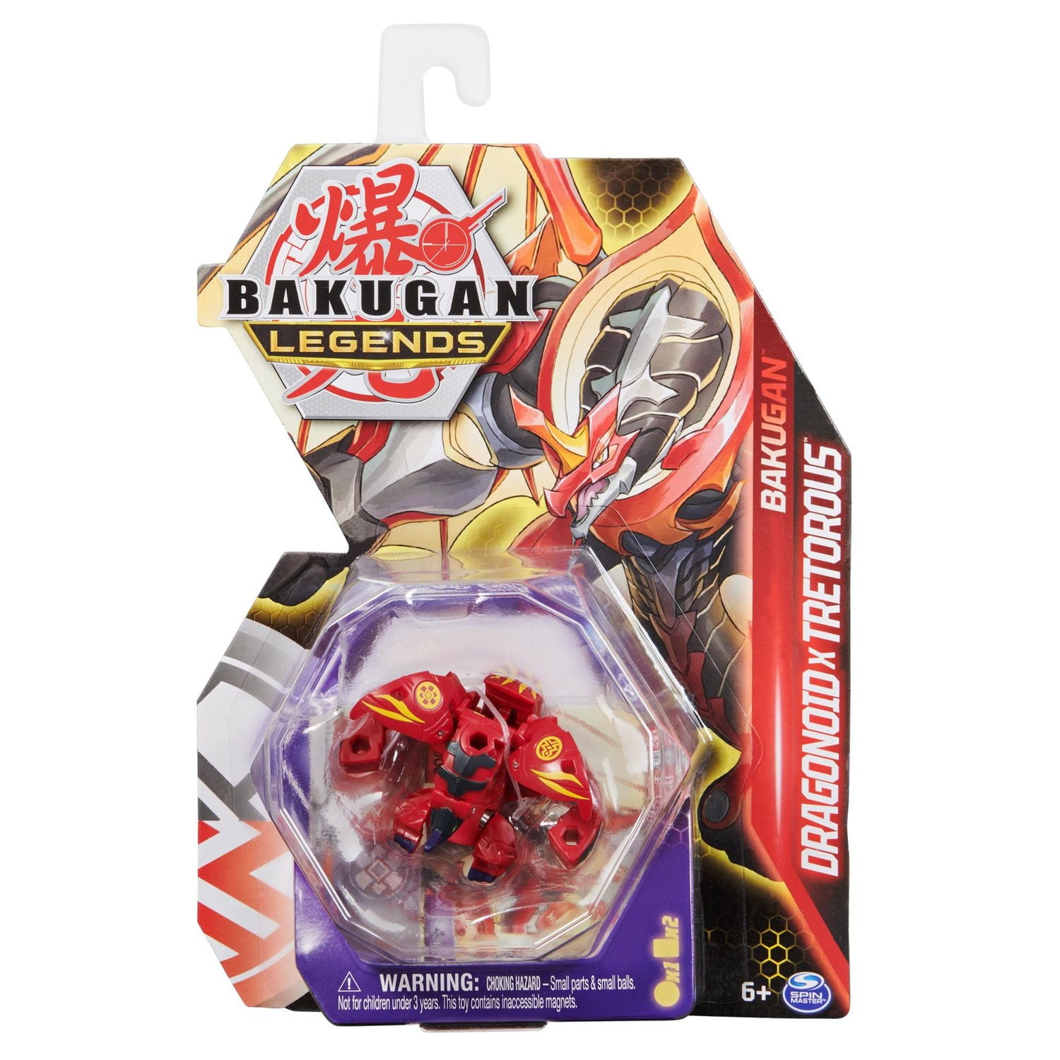 Bakugan Legends, Dragonoid X Tretorous, 2-inch-Tall Collectible Action Figure and Trading Cards, Kids Toys for Boys 6 and up