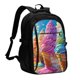 thumbnail image 1 of Balery Rainbow Melting Ice Cream Mochila con carga USB para hombre y mujer - Mochila impermeable y antirrobo para laptop con puerto USB para viajes, trabajo, 1 of 7