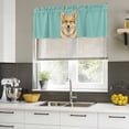 thumbnail image 4 of 2 Pack Valances for Window, Green Dog Short Curtains for Kitchen Bedroom Living Room, Funny Animals Modern Art Rod Pocket Small Window Treatment Valance Drapes 42 x 18 Inch, 4 of 8