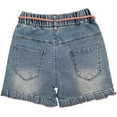 thumbnail image 2 of Peacolate 4-10Y Little&Big Girls Denim Summer Shorts Teens Elastic Waistband Heart Jeans,Bowknot,4-5Years, 2 of 4
