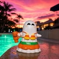 thumbnail image 5 of Summerween Whimsical Ghost Statue, Candy Corn Motif, With Themed Tumbler, Cute Decor for Tiered Trays, Desks and Mantels, 5 of 5