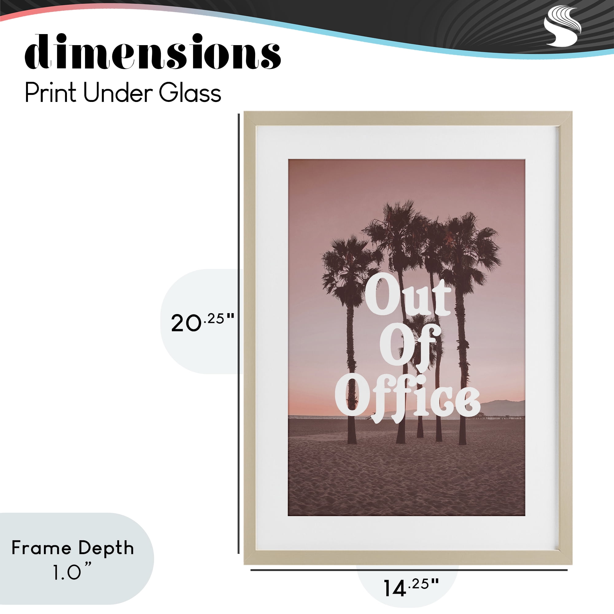 Stupell Industries Pink Tropical Out Of Office Birch Framed Print Under Glass, design by Lil' Rue
