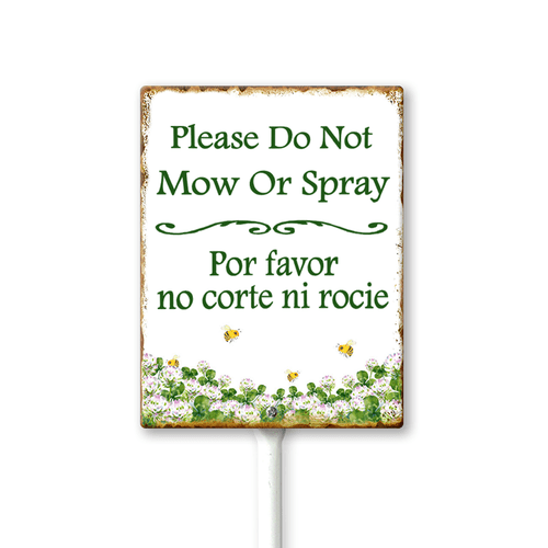 Eveokoki (8X12) IN Please Do Not Mow Or Spray Yard Sign With Metal Stake Lawn Sign Stand Outside Garden Farm Tin Signs Wildflowers Butterfly Outdoor Fence Retro Decorations
