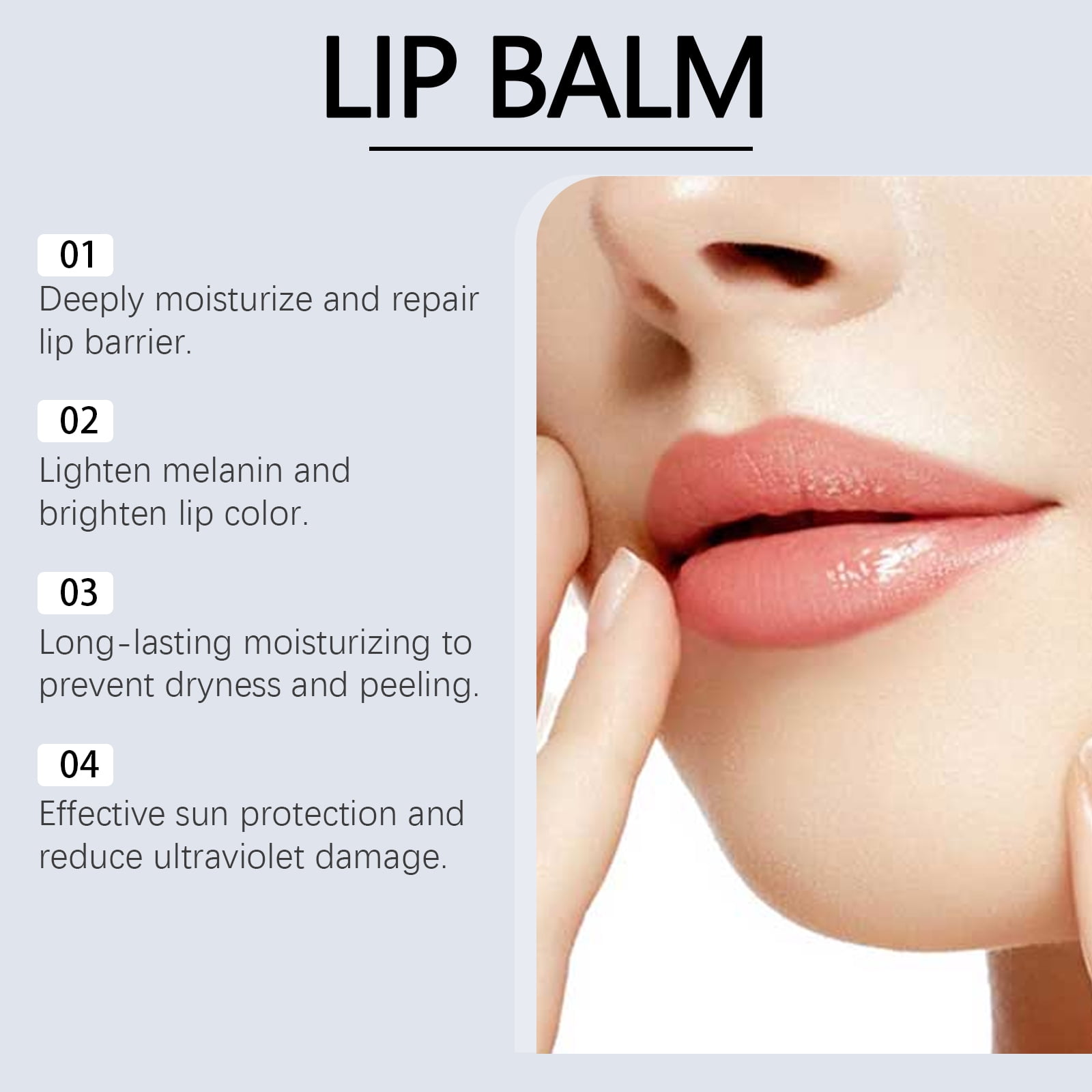Alvantor Lip Balm Moisturizing Brightening Stick with Beeswax Niacinamide SPF Lip Care for Dry Chapped Lips Long Lasting Hydration, 0.25oz