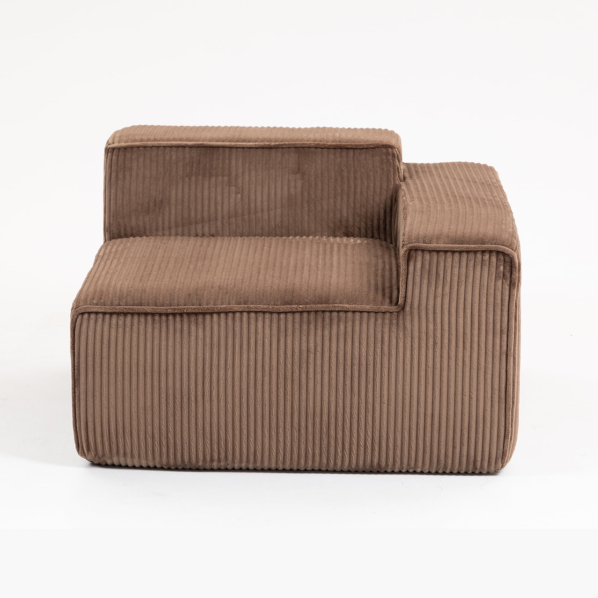 Demi Bonn 111" Modular Sectional Sofa Couchesk, Corduroy 3 Seat Couch Memory Foam Couches for Living Room, Cloud Couch, Brown