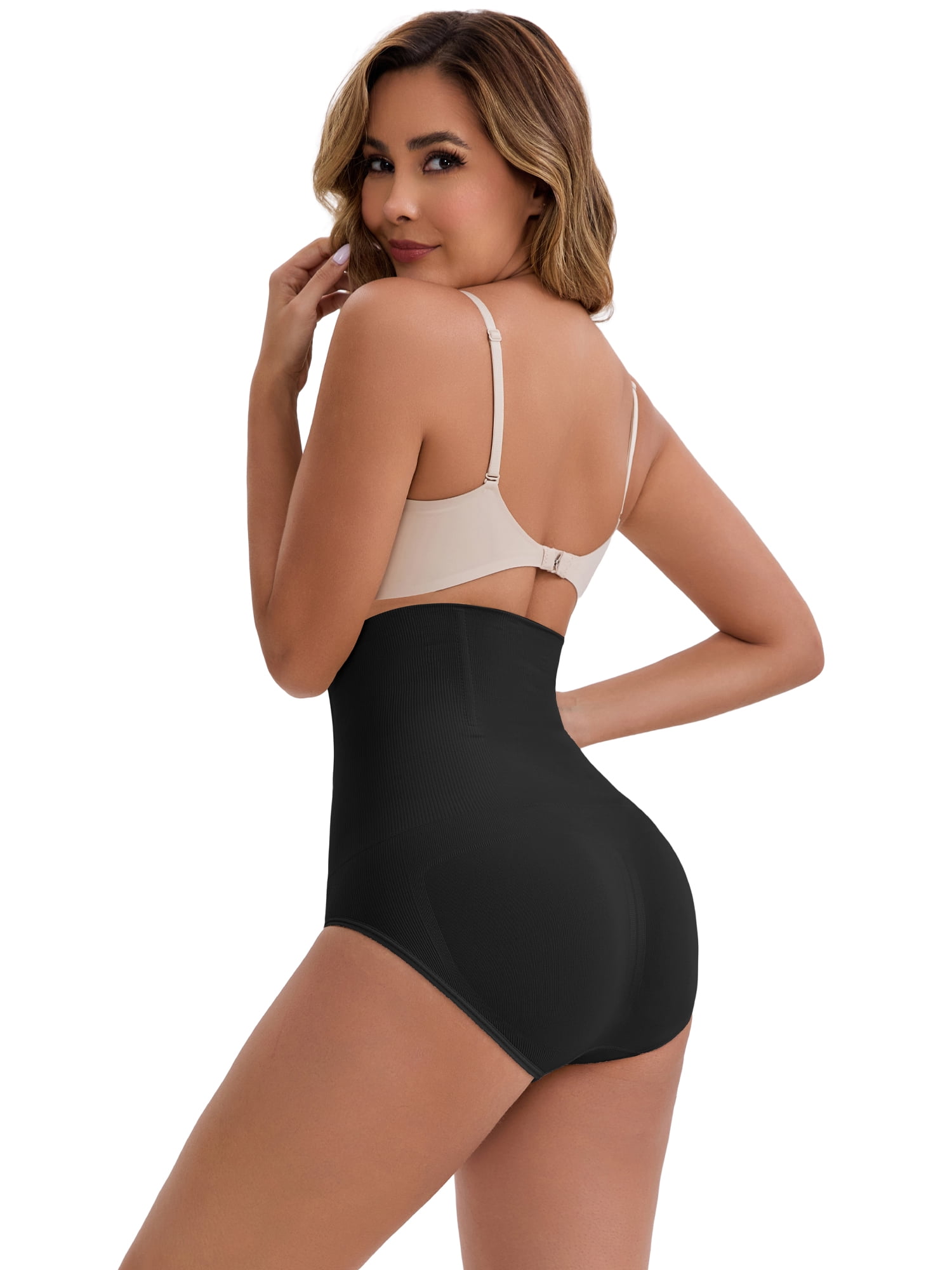 DARING DIVA Women's High-Waisted Butt Lifting Briefs Postpartum Tummy Control M Black