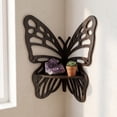 thumbnail image 5 of Wooden Butterfly Floating Shelf for Crystals and Stones, Intricate Cut-out Wall Decor for Essential Oils and Trinkets, Minimalist Boho Display Stand for Bedroom and Meditation Room, 5 of 11