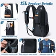 thumbnail image 2 of Mochila de Senderismo BECOJADDE 15L Plegable Ultraligera Negra, 2 of 8